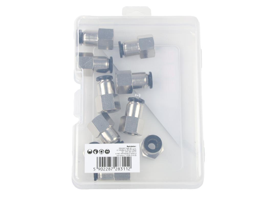 Złączka prosta wtykowa tekalan z gwintem wewnętrznym 8mm x 1/4" TEGER, (sprzedawane po 10)
