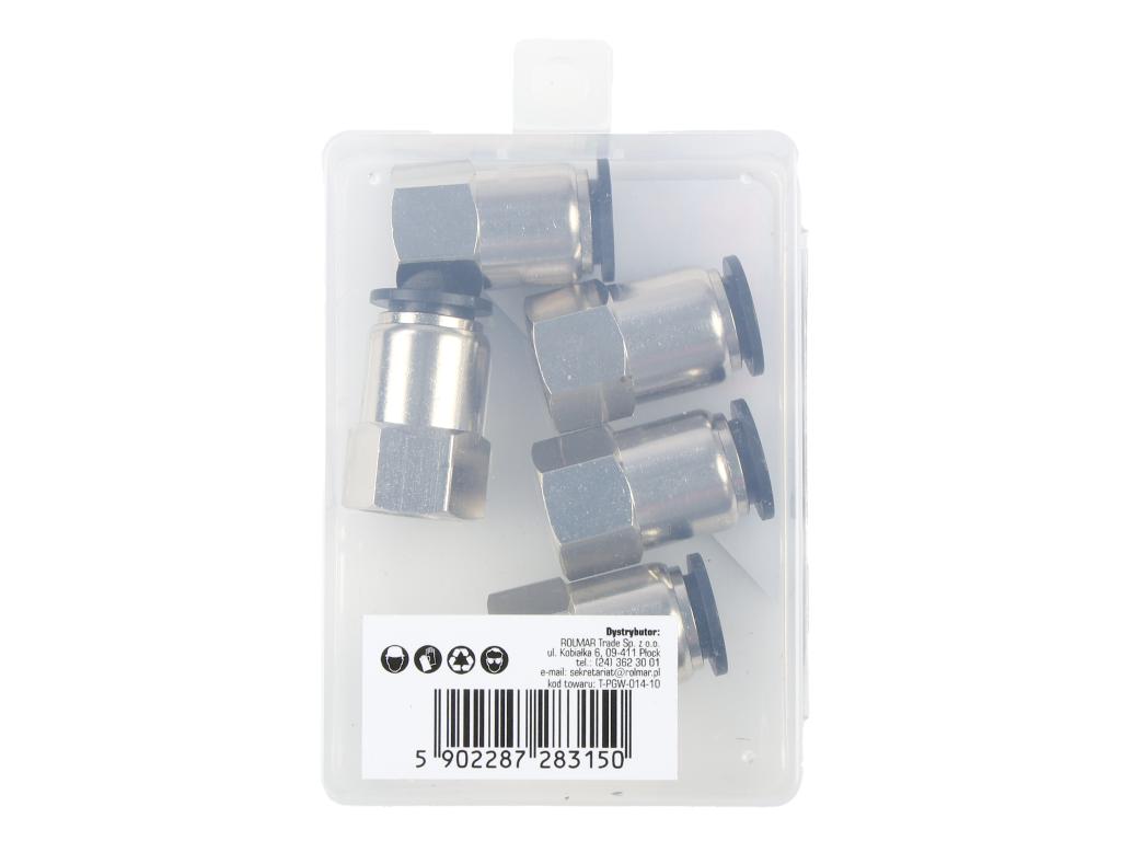 Złączka prosta wtykowa tekalan z gwintem wewnętrznym 10mm x 1/4" TEGER, (sprzedawane po 5)