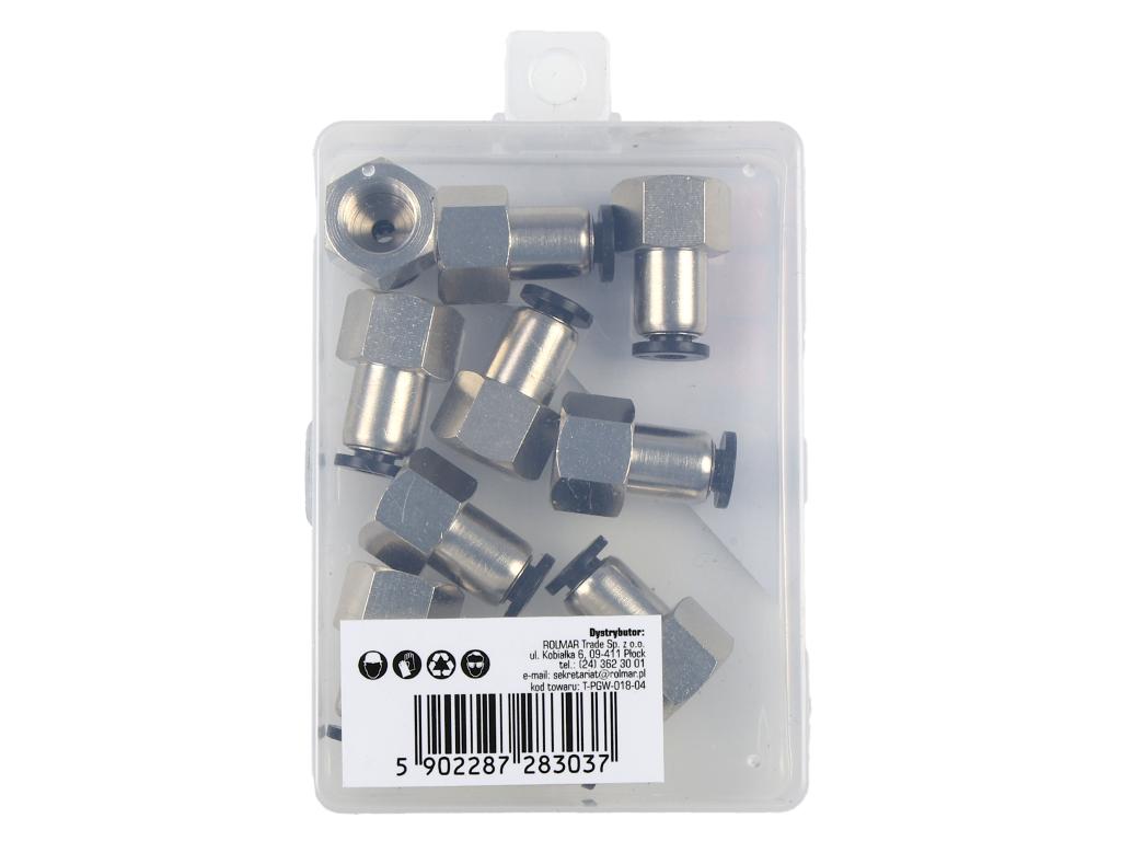 Złączka prosta wtykowa tekalan z gwintem wewnętrznym 4mm x 1/8" TEGER, (sprzedawane po 10)