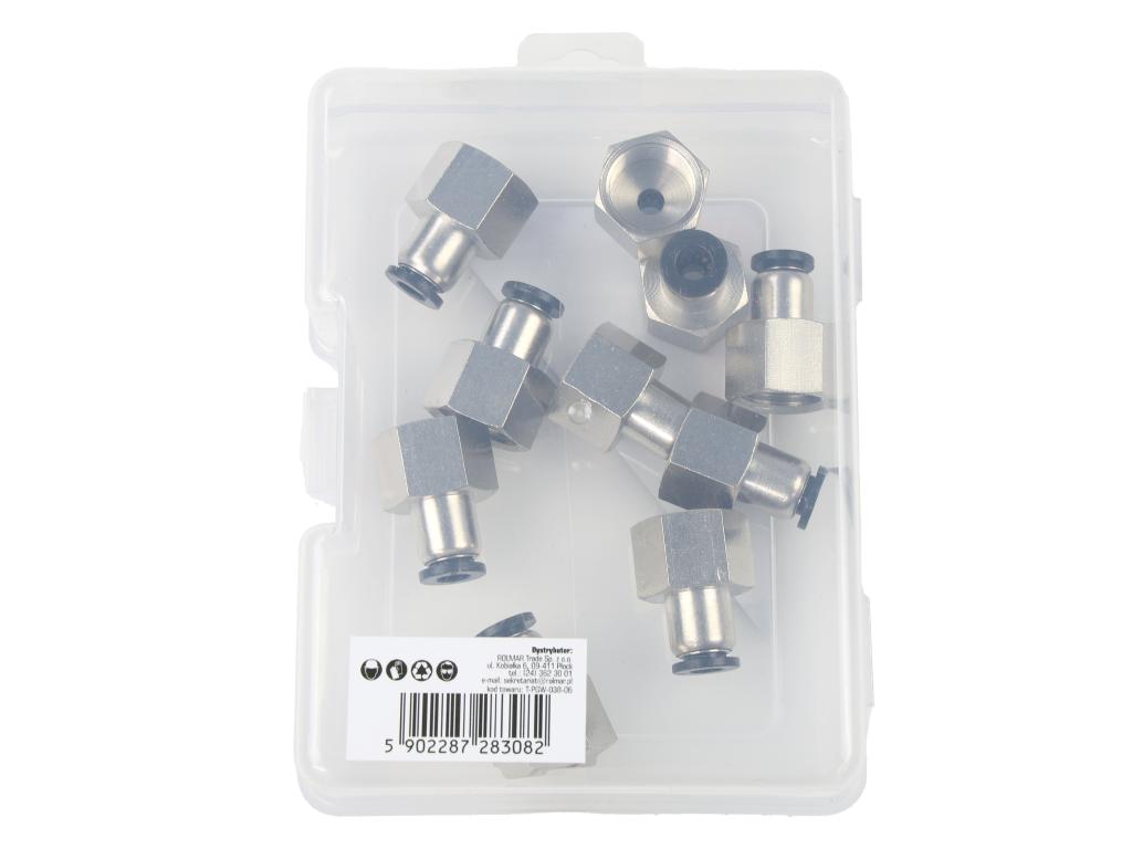 Złączka prosta wtykowa tekalan z gwintem wewnętrznym 6mm x 3/8" TEGER, (sprzedawane po 10)