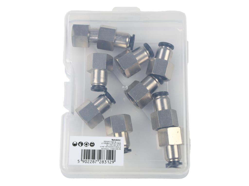 Złączka prosta wtykowa tekalan z gwintem wewnętrznym 8mm x 3/8" TEGER, (sprzedawane po 10)