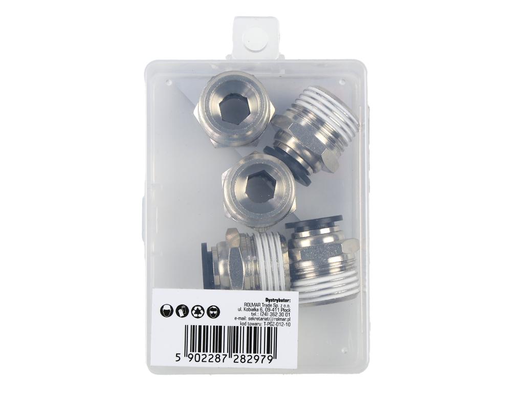 Złączka prosta wtykowa tekalan z gwintem zewnętrznym (teflon) 10mm x 1/2" TEGER, (sprzedawane po 5)