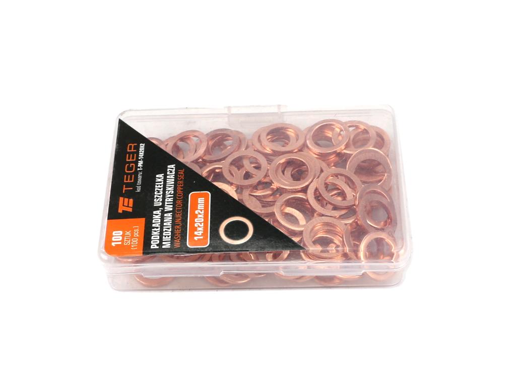 Podkładka. uszczelka miedziana wtryskiwacza 14x20x2 50004140 Os-33-1 C-330  TEGER ( sprzedawane po 100 )