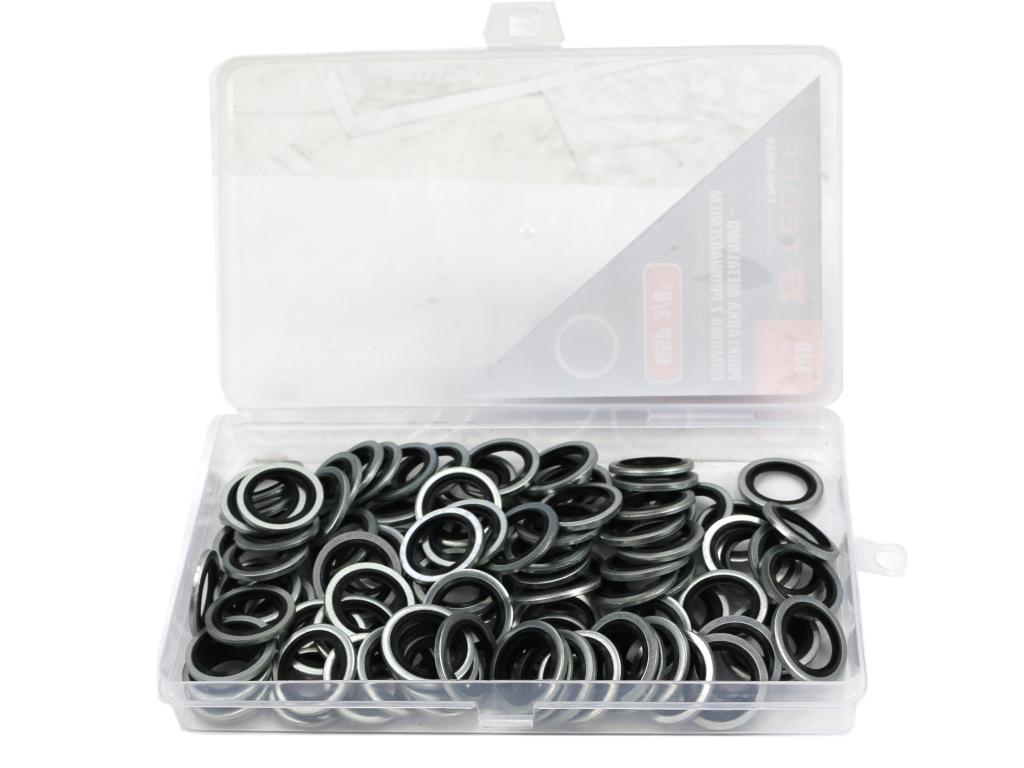 Podkładka metalowo gumowa z prowadzeniem BSP 3/8" TEGER (sprzedawane po 100 )