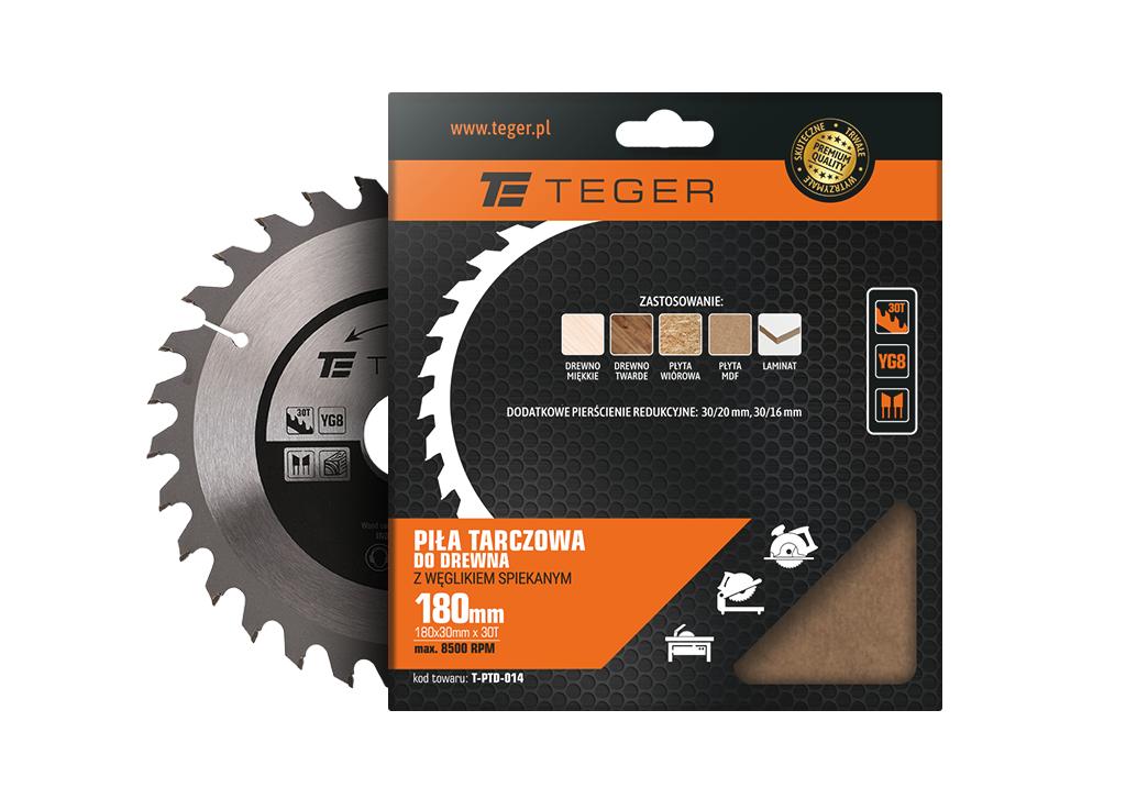 Piła tarczowa do drewna z węglikiem spiekanym 180x30x30T / TEGER