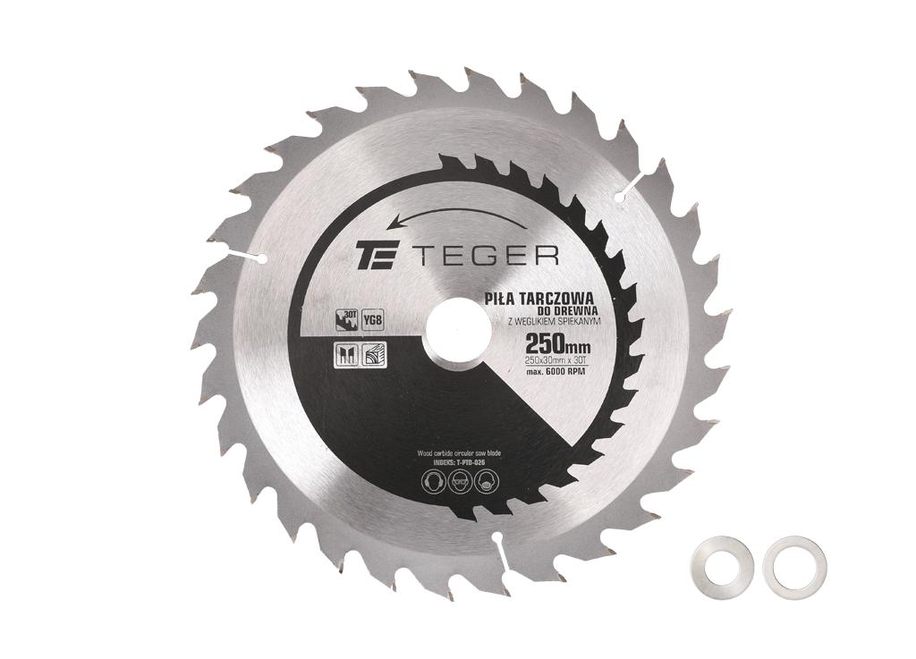 Piła tarczowa do drewna z węglikiem spiekanym 250x30x30T / TEGER