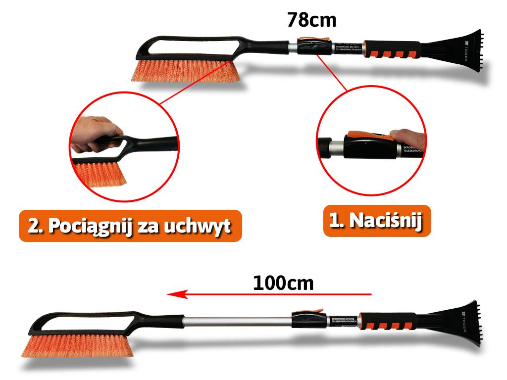 Skrobaczka do szyb teleskopowa 78-100cm TEGER