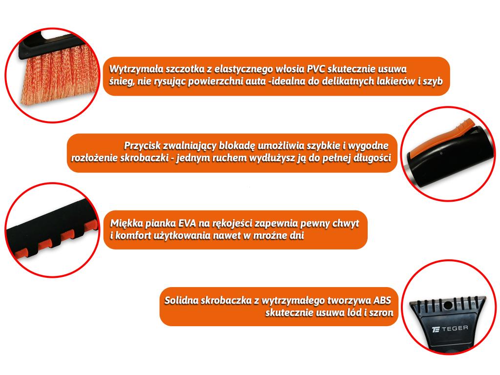 Skrobaczka do szyb teleskopowa 78-100cm TEGER