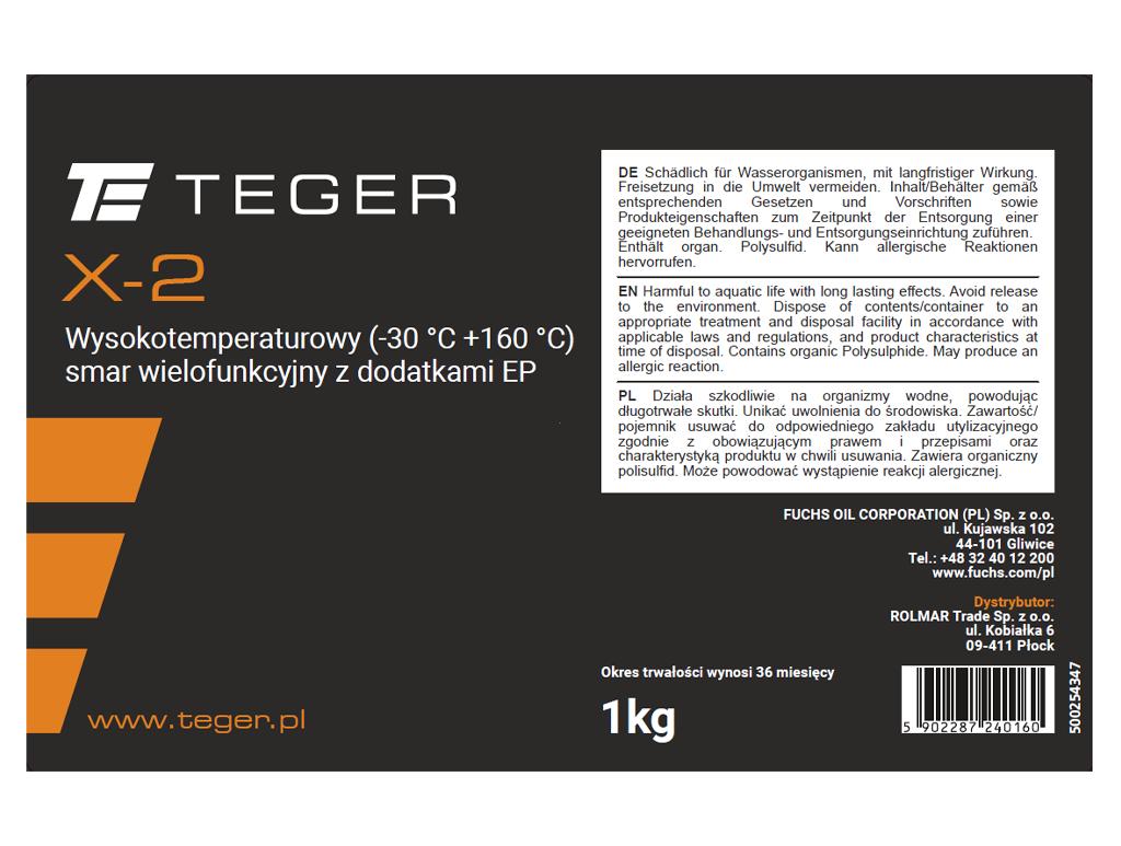 Smar wielofunkcyjny wysokotemperaturowy z dodatkami EP TEGER X-2, opakowanie 1kg (Pakowane po 10szt.)