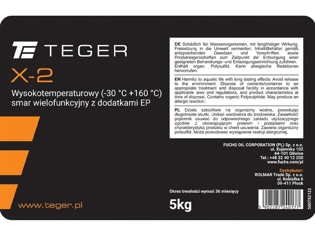 Smar wielofunkcyjny wysokotemperaturowy z dodatkami EP TEGER X-2, opakowanie 5kg