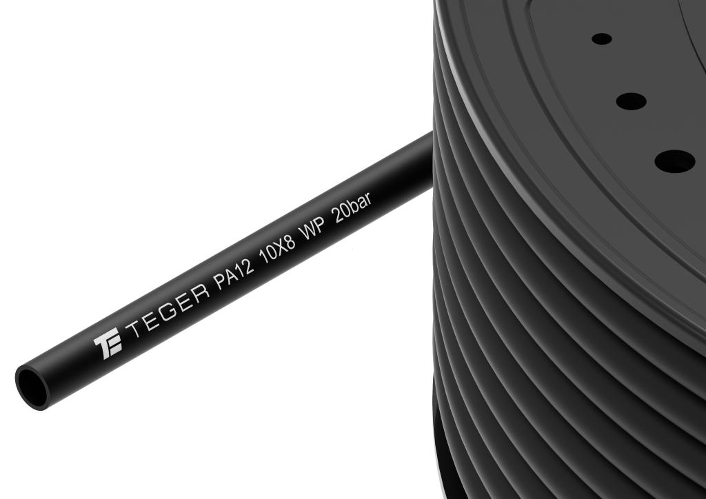 Wąż (przewód) tekalan Poliamid PA12 10X8mm 20bar Czarny TEGER, (sprzedawane po 100)