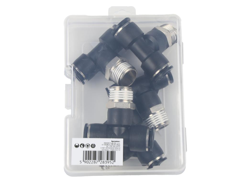Trójnik wtykowy tekalan (typ T) z gwintem zewnętrznym (teflon) u góry 12mm x 1/2" TEGER, (sprzedawane po 5)
