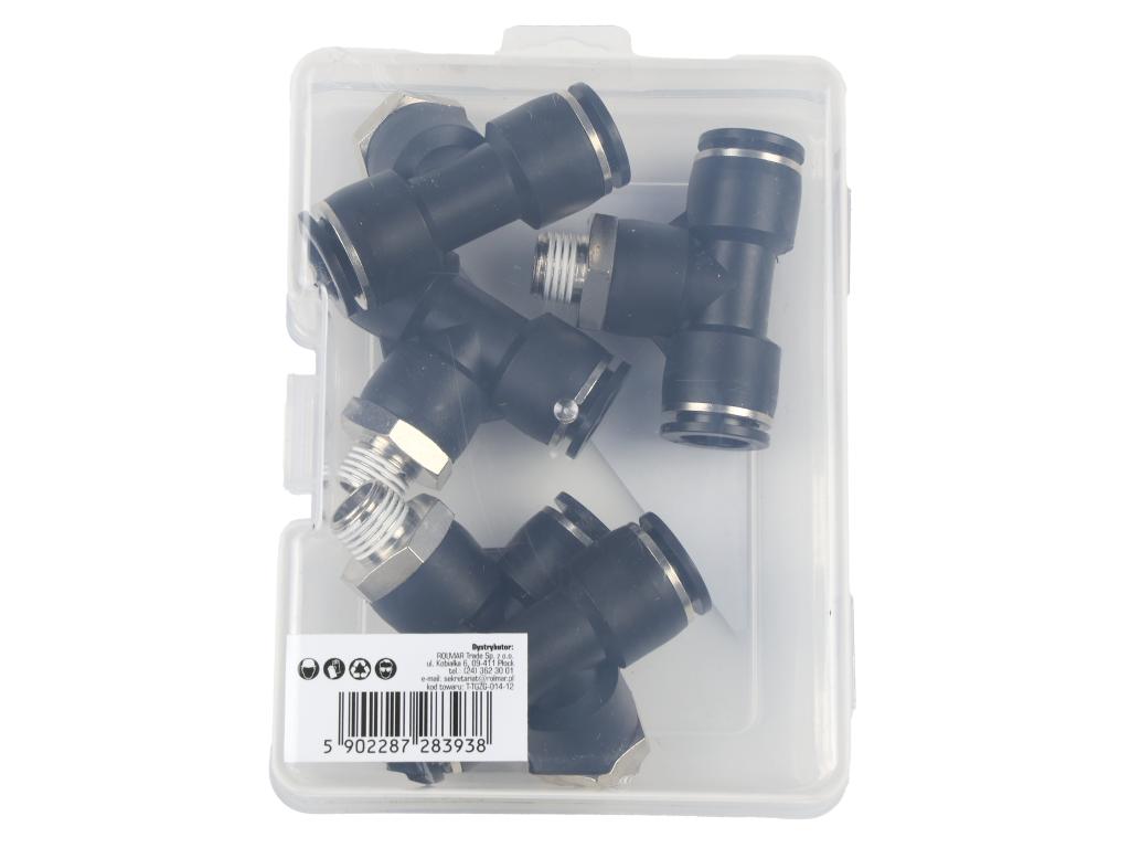Trójnik wtykowy tekalan (typ T) z gwintem zewnętrznym (teflon) u góry 12mm x 1/4" TEGER, (sprzedawane po 5)