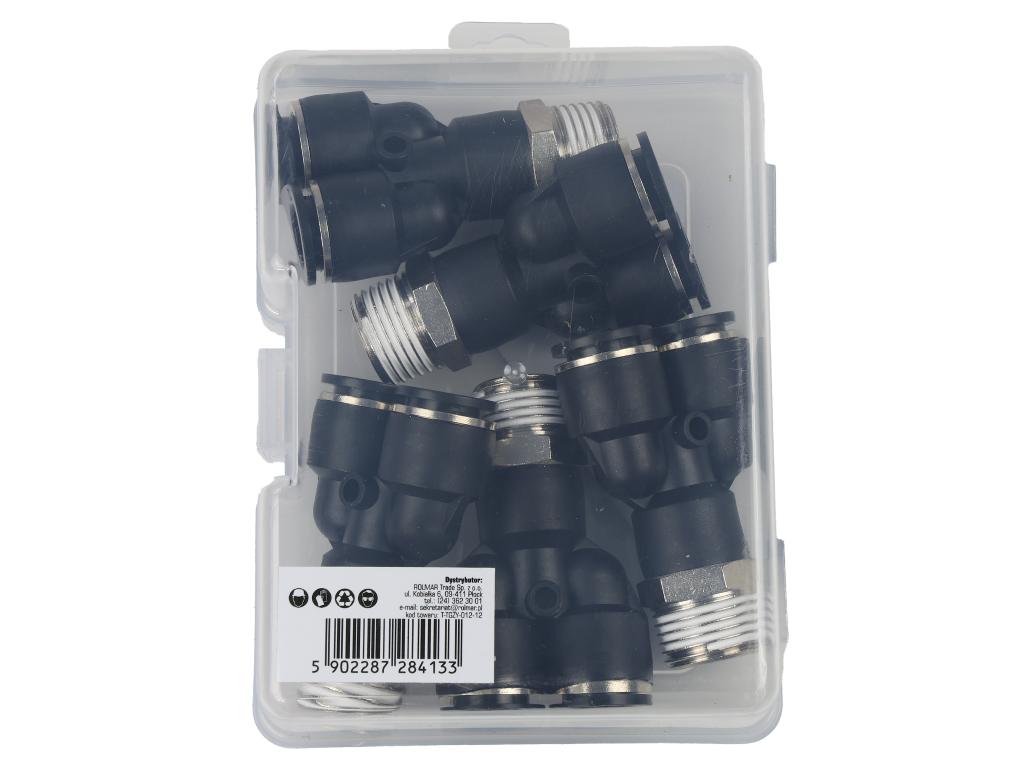 Trójnik wtykowy tekalan (typ Y) z gwintem zewnętrznym (teflon) 12mm x 1/2" TEGER, (sprzedawane po 5)
