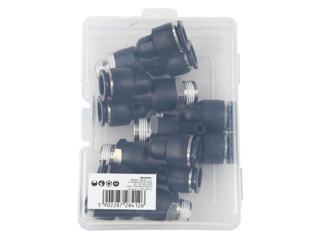 Trójnik wtykowy tekalan (typ Y) z gwintem zewnętrznym (teflon) 12mm x 3/8" TEGER, (sprzedawane po 5)