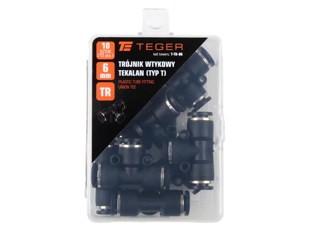 Trójnik wtykowy tekalan (typ T) 6mm TEGER, (sprzedawane po 10)