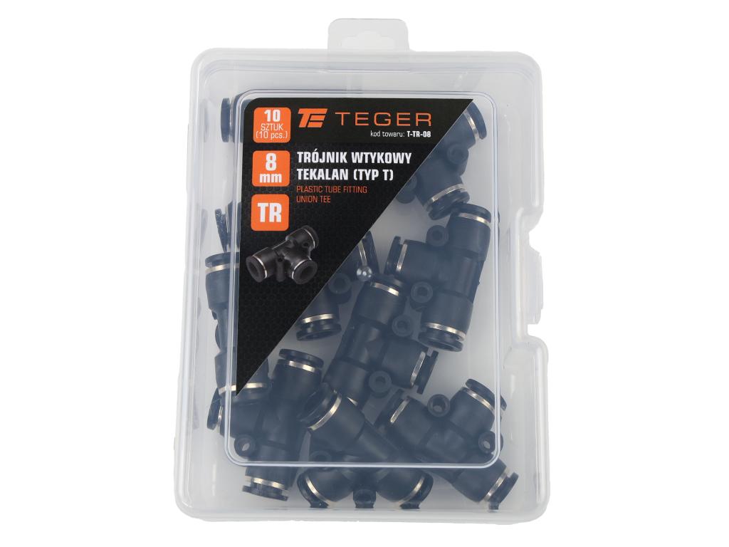 Trójnik wtykowy tekalan (typ T) 8mm TEGER, (sprzedawane po 10)