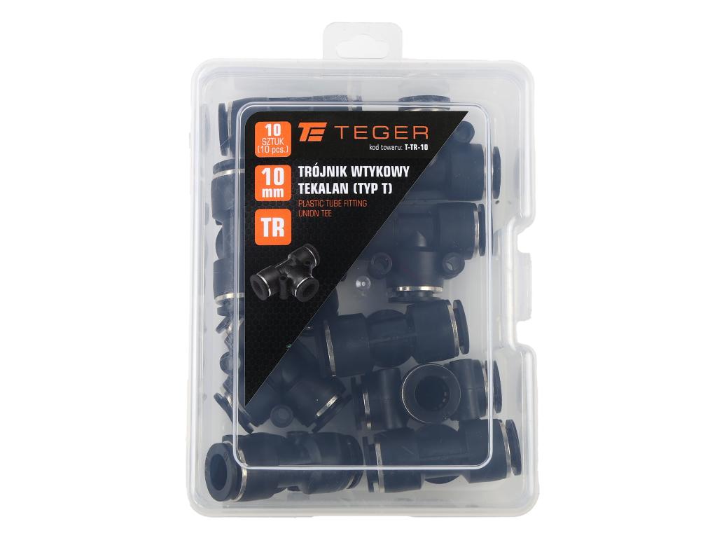 Trójnik wtykowy tekalan (typ T) 10mm TEGER, (sprzedawane po 10)