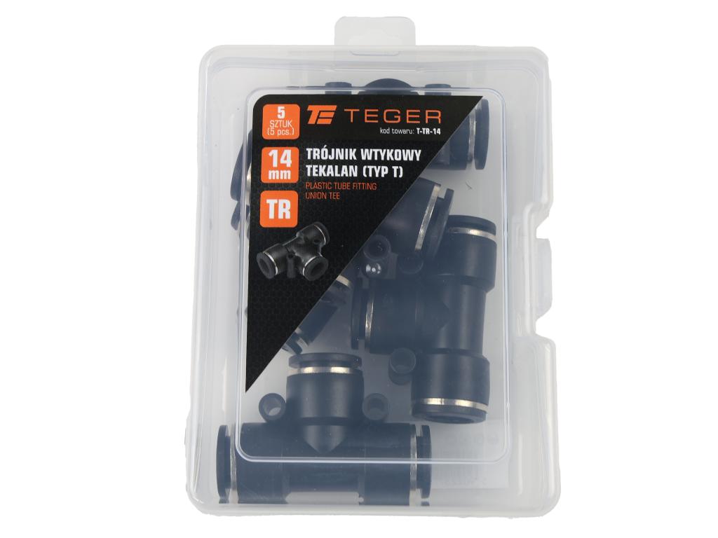 Trójnik wtykowy tekalan (typ T) 14mm TEGER, (sprzedawane po 5)