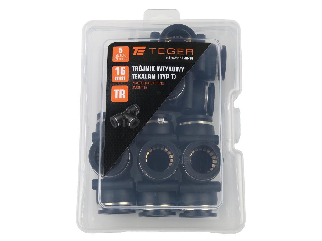 Trójnik wtykowy tekalan (typ T) 16mm TEGER, (sprzedawane po 5)