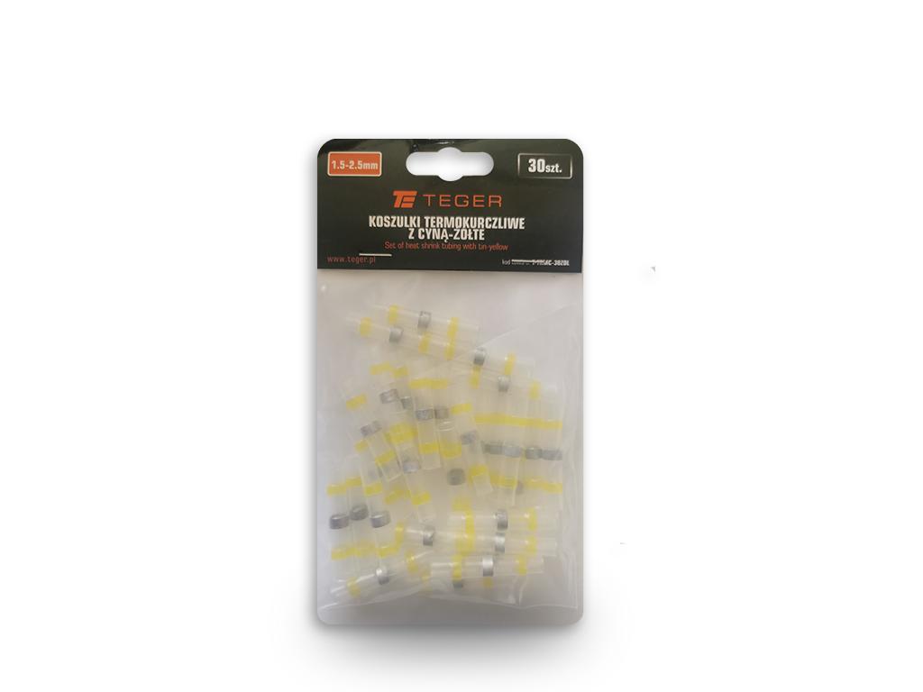 Zestaw koszulek termokurczliwych z cyną 4-6mm kolor żółty TEGER