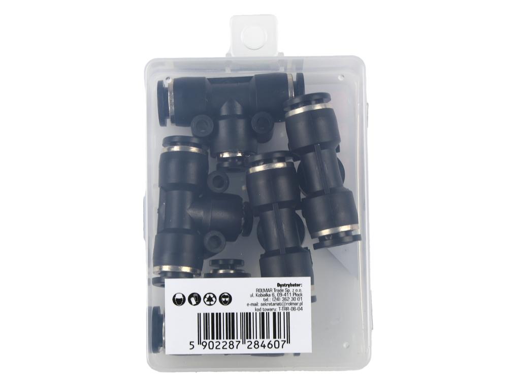 Trójnik wtykowy tekalan (typ T) redukcyjny 2x8mm / 1x4mm TEGER, (sprzedawane po 5)