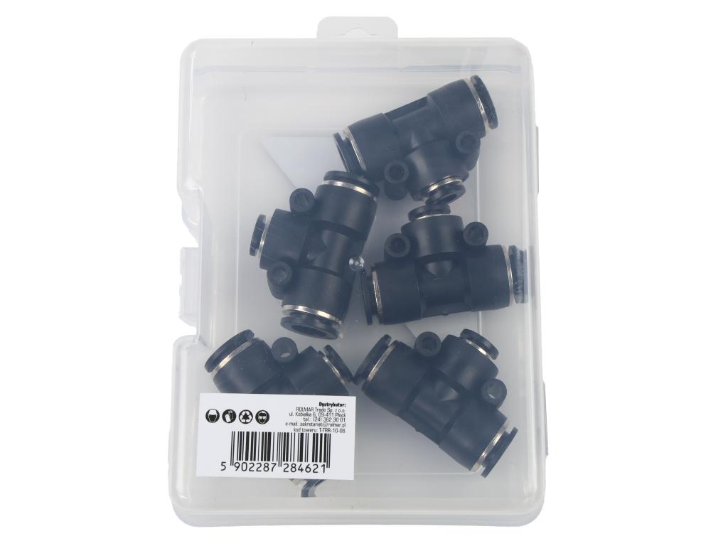 Trójnik wtykowy tekalan (typ T) redukcyjny 2x10mm / 1x6mm TEGER, (sprzedawane po 5)