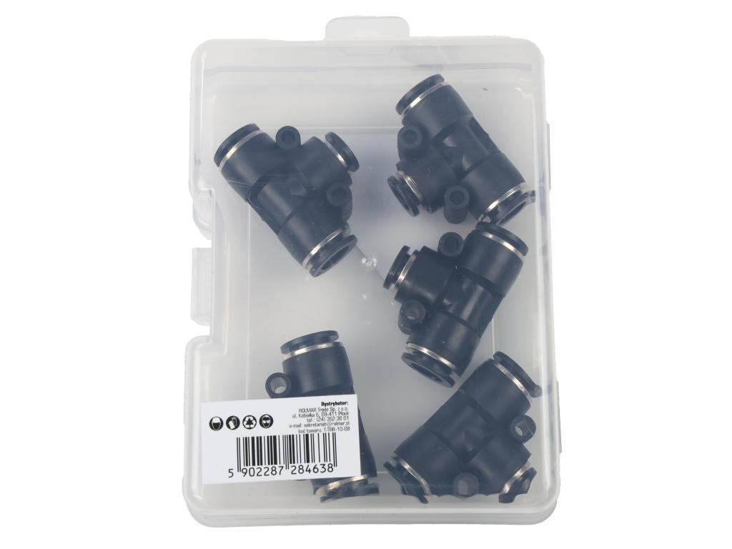 Trójnik wtykowy tekalan (typ T) redukcyjny 2x10mm / 1x8mm TEGER, (sprzedawane po 5)
