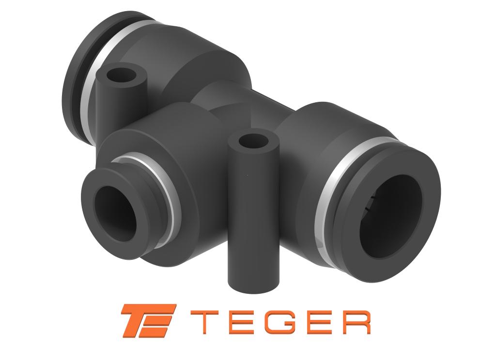 Trójnik wtykowy tekalan (typ T) redukcyjny 2x12mm / 1x8mm TEGER, (sprzedawane po 5)