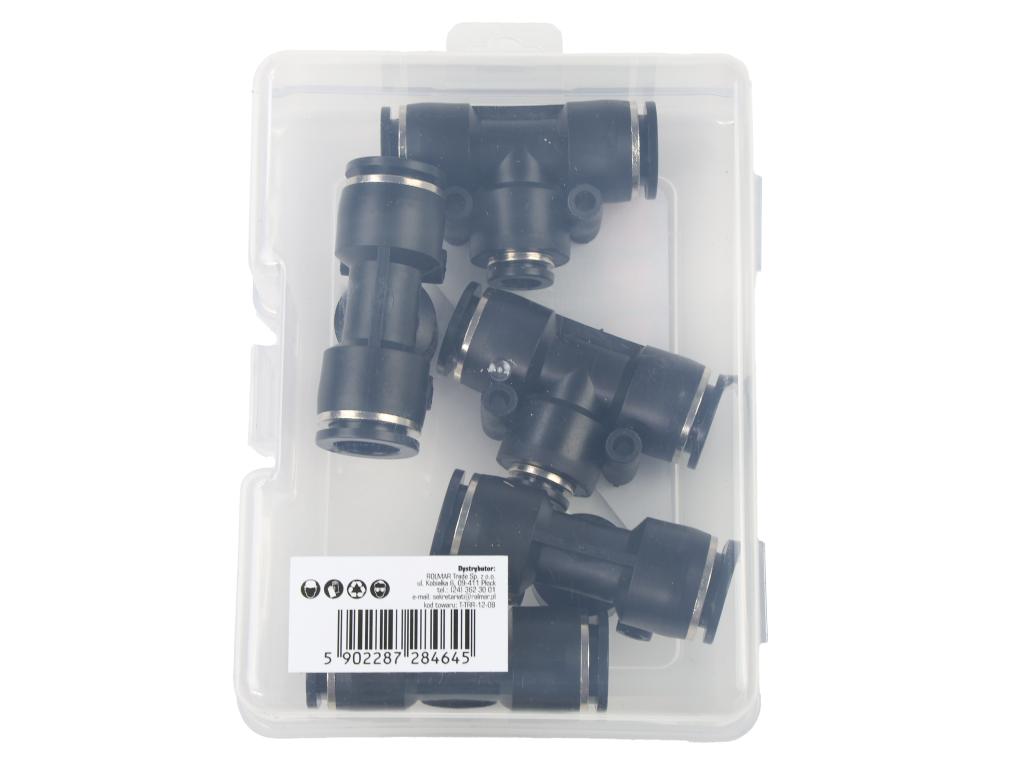 Trójnik wtykowy tekalan (typ T) redukcyjny 2x12mm / 1x8mm TEGER, (sprzedawane po 5)
