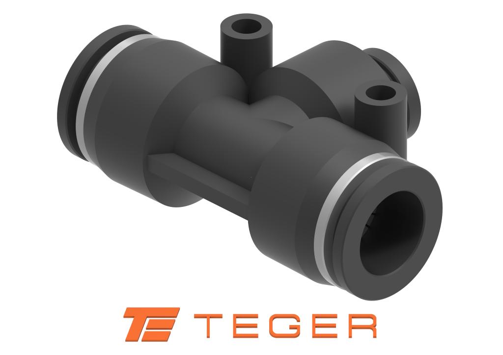 Trójnik wtykowy tekalan (typ T) redukcyjny 2x12mm / 1x10mm TEGER, (sprzedawane po 5)