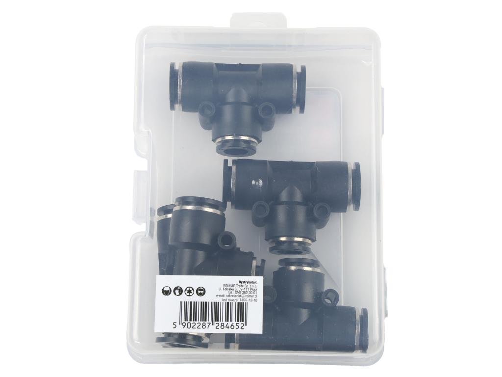 Trójnik wtykowy tekalan (typ T) redukcyjny 2x12mm / 1x10mm TEGER, (sprzedawane po 5)