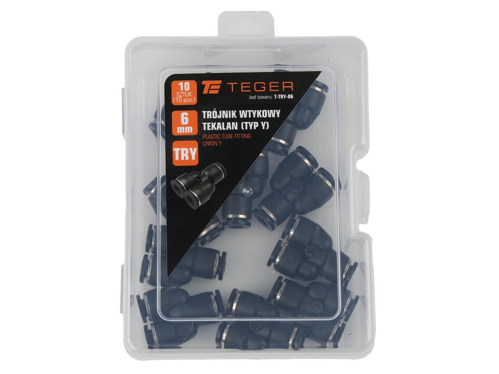 Trójnik wtykowy tekalan (typ Y) 6mm TEGER, (sprzedawane po 10)