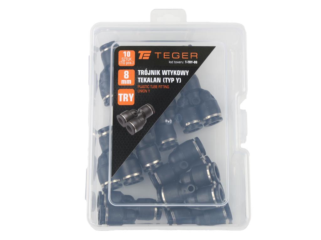 Trójnik wtykowy tekalan (typ Y) 8mm TEGER, (sprzedawane po 10)