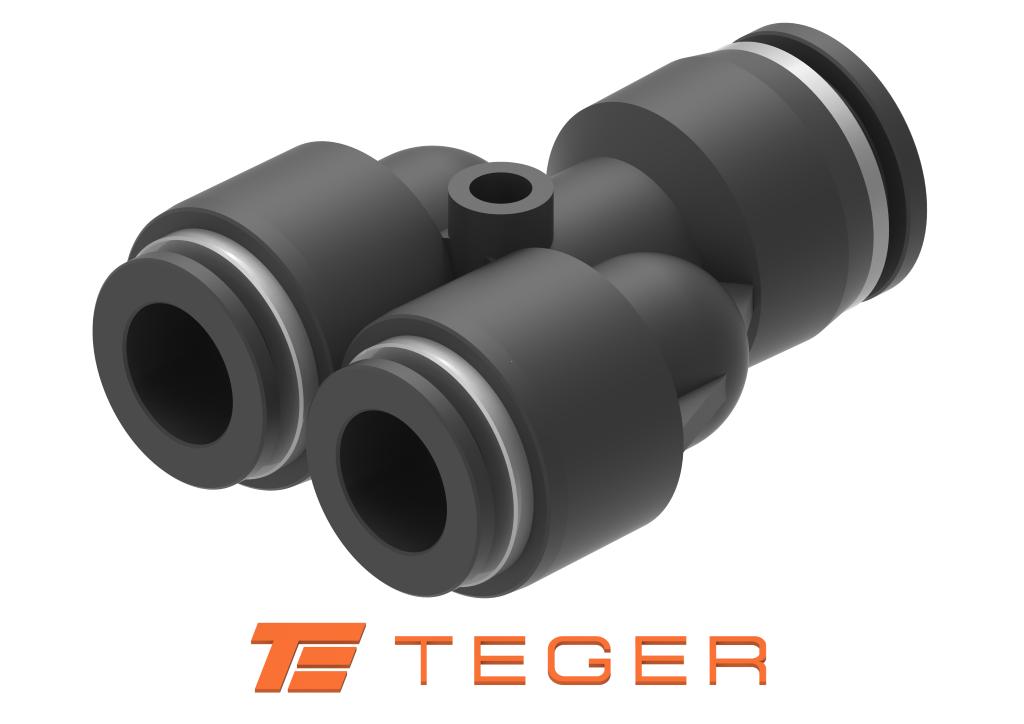 Trójnik wtykowy tekalan (typ Y) redukcyjny 2x6mm / 1x4mm TEGER, (sprzedawane po 5)