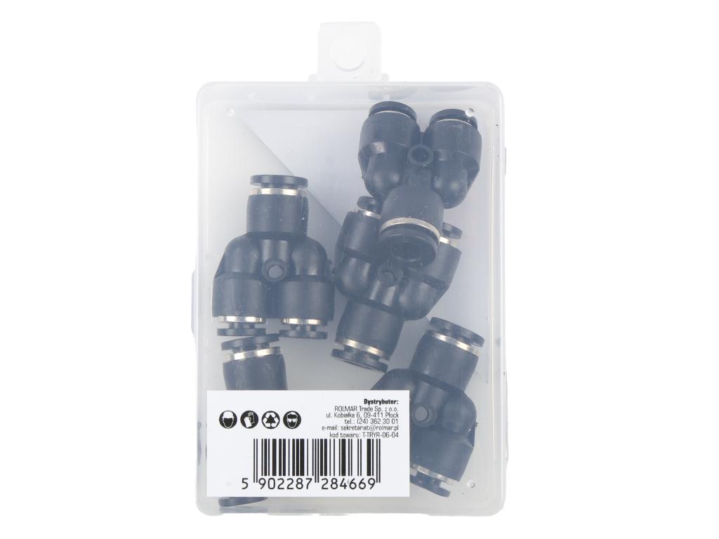 Trójnik wtykowy tekalan (typ Y) redukcyjny 2x6mm / 1x4mm TEGER, (sprzedawane po 5)