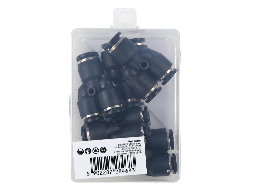 Trójnik wtykowy tekalan (typ Y) redukcyjny 2x8mm / 1x6mm TEGER, (sprzedawane po 5)
