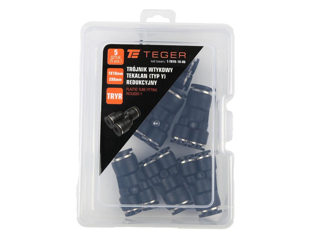 Trójnik wtykowy tekalan (typ Y) redukcyjny 2x10mm / 1x6mm TEGER, (sprzedawane po 5)