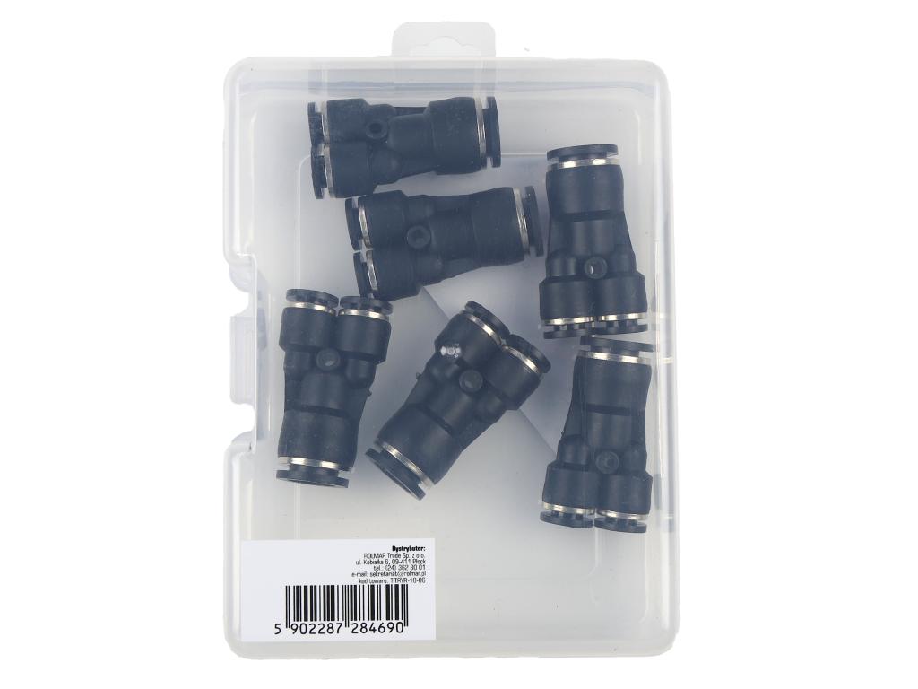 Trójnik wtykowy tekalan (typ Y) redukcyjny 2x10mm / 1x6mm TEGER, (sprzedawane po 5)