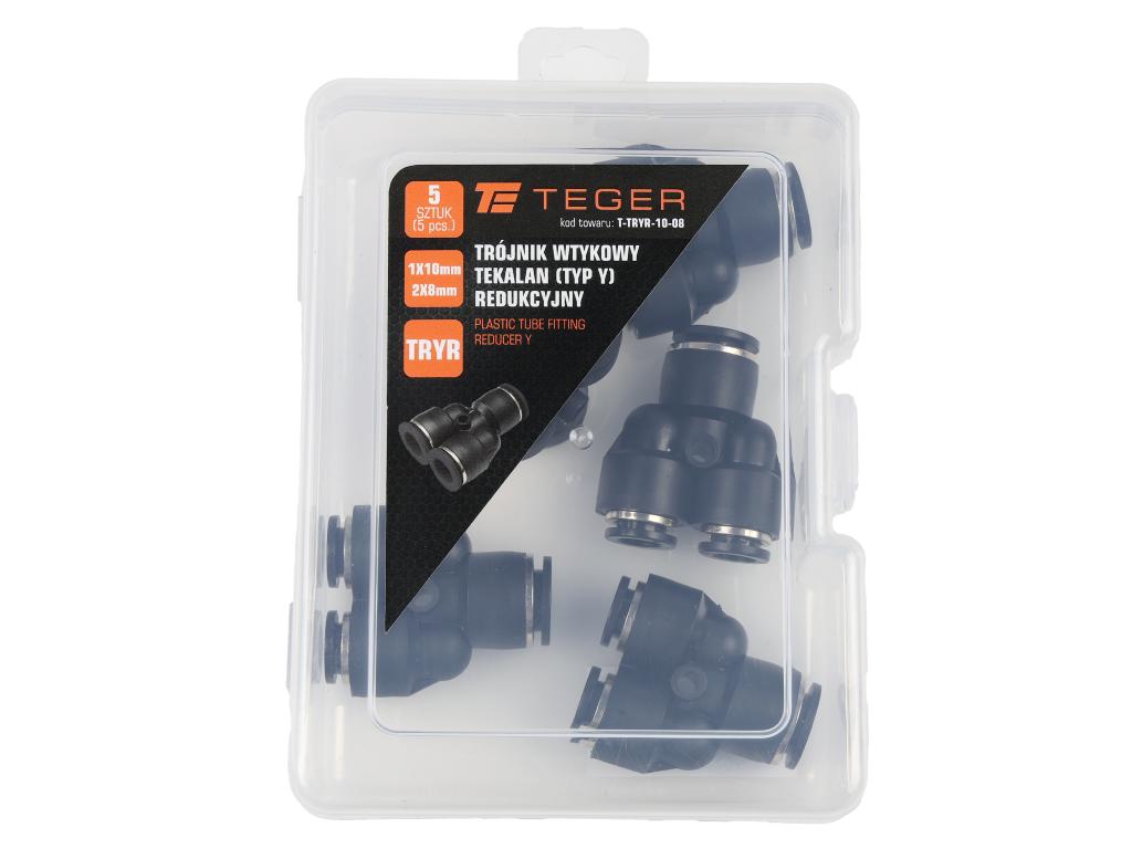 Trójnik wtykowy tekalan (typ Y) redukcyjny 2x10mm / 1x8mm TEGER, (sprzedawane po 5)