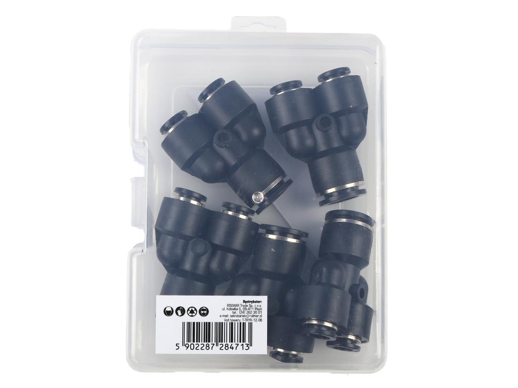Trójnik wtykowy tekalan (typ Y) redukcyjny 2x12mm / 1x8mm TEGER, (sprzedawane po 5)