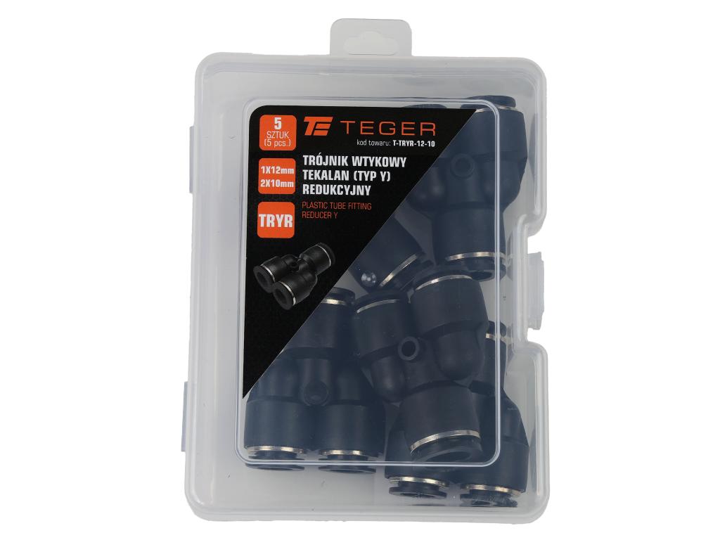 Trójnik wtykowy tekalan (typ Y) redukcyjny 2x12mm / 1x10mm TEGER, (sprzedawane po 5)