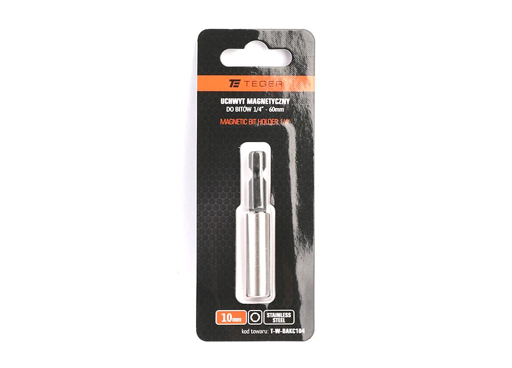 Uchwyt magnetyczny do bitów HEX 1/4" 10x60 mm, CR-V, Teger
