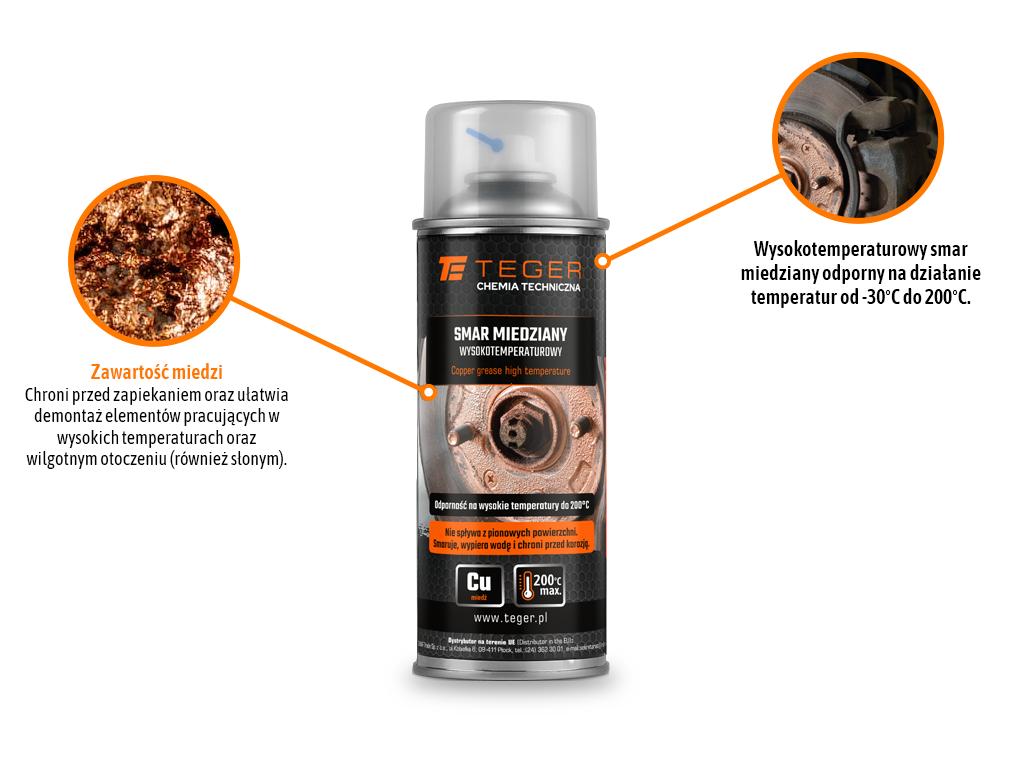 Smar miedziany wysokotemperaturowy 400 ml  / TEGER