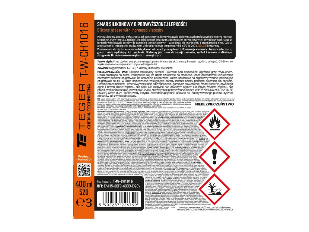 Smar silikonowy o podwyższonej lepkości 400 ml / TEGER