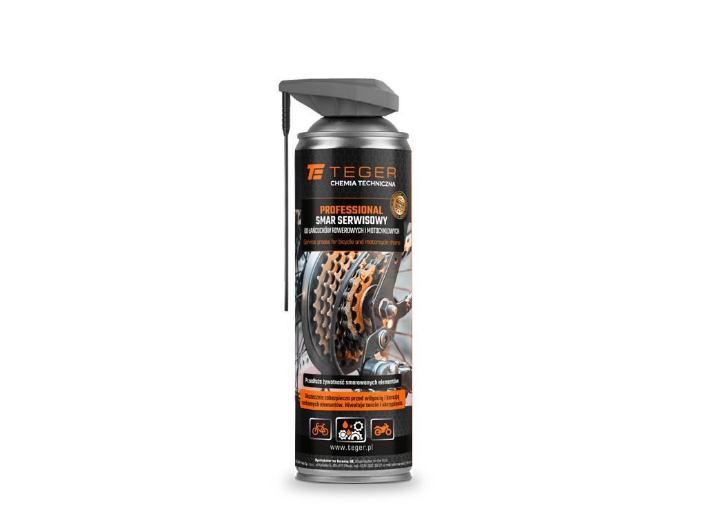 Smar serwisowy do łańcuchów rowerowych i motocyklowych PROFESSIONAL z aplikatorem EVO, 500ml, Teger