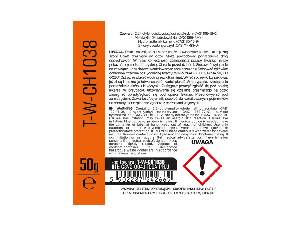 Klej do gwintów rurowych MEDIUM - żółty, 50g, Teger
