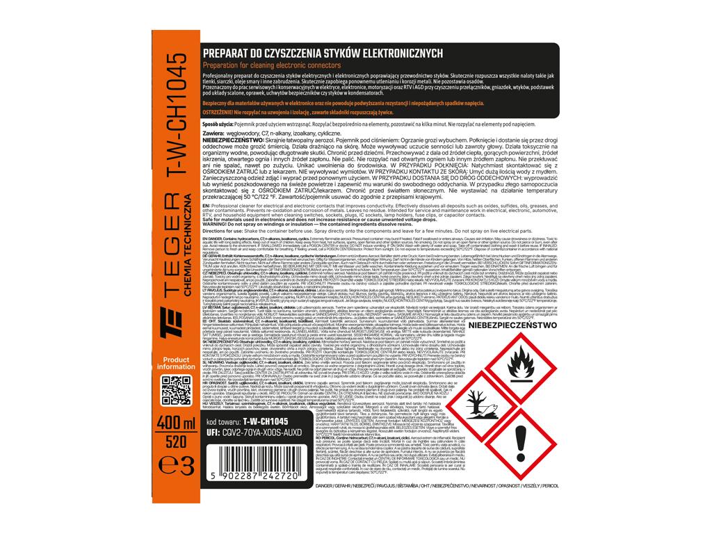 Preparat do czyszczenia styków elektronicznych, 400ml, Teger