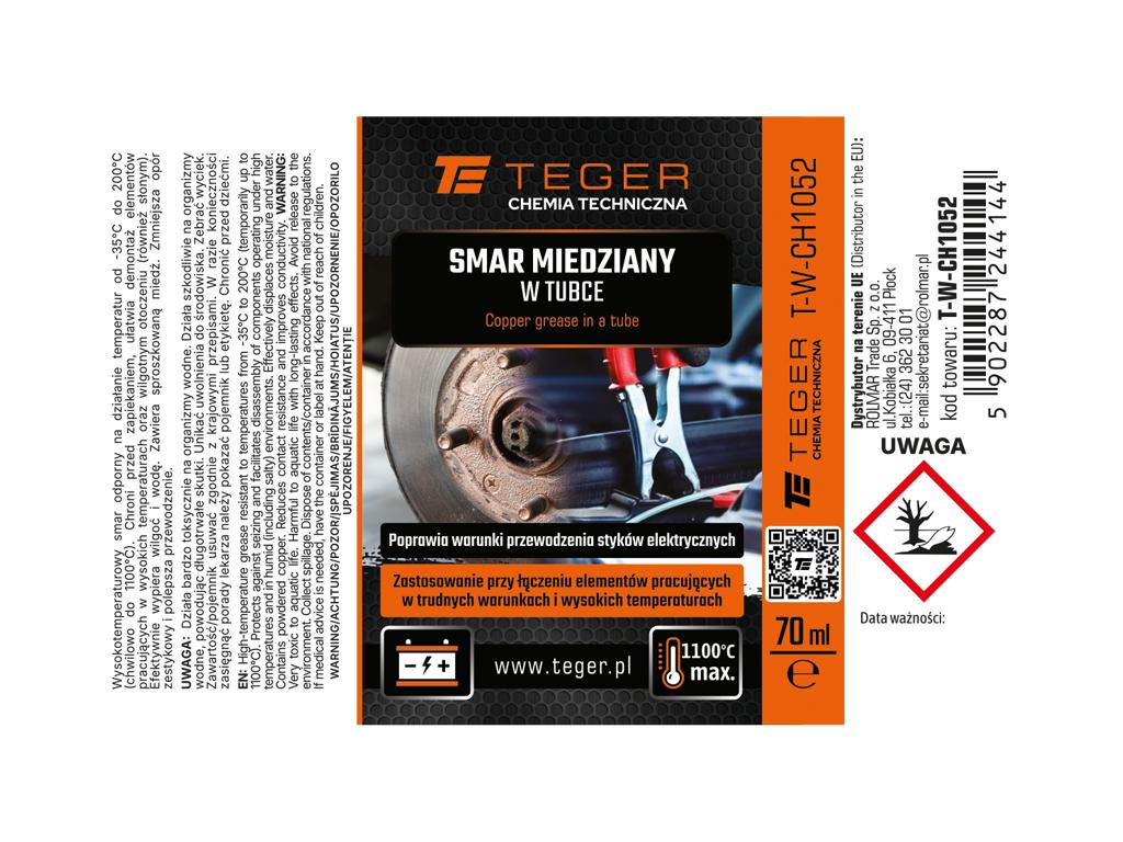 Smar miedziany w tubce, 70 ml, Teger (Pakowane po 12 szt)
