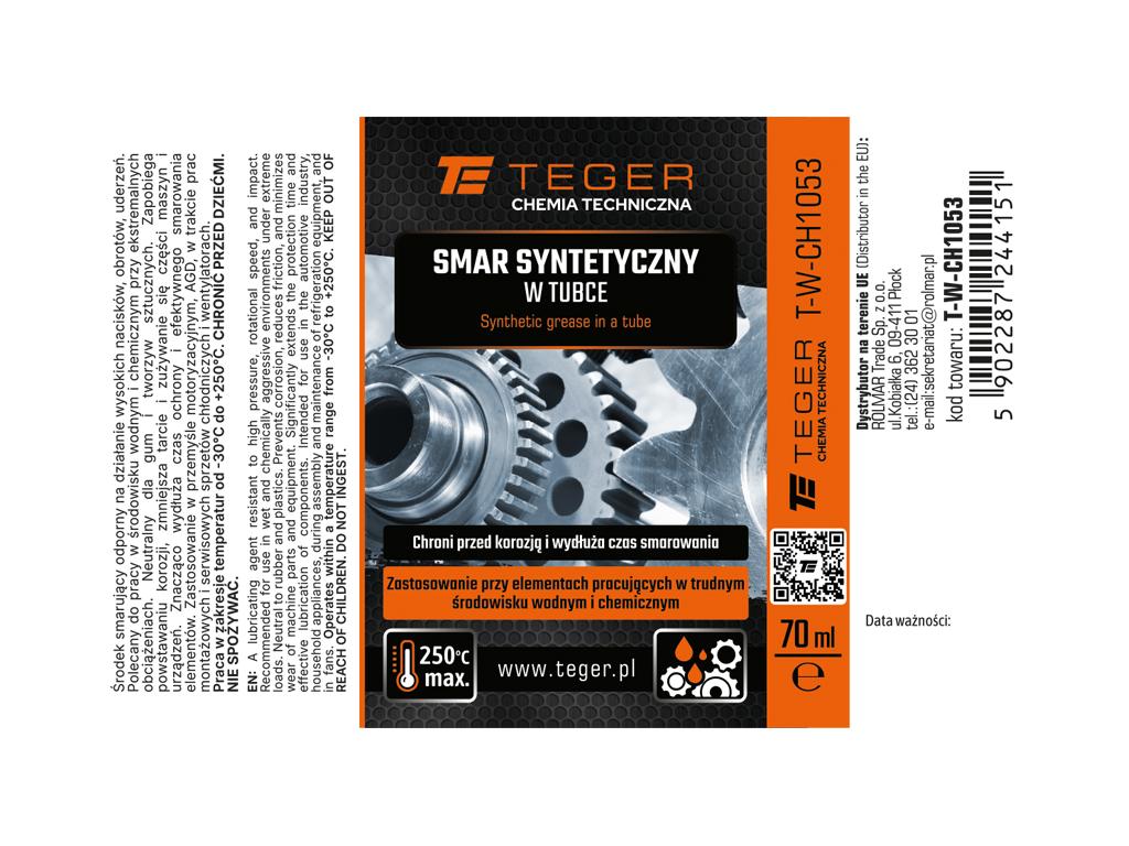Smar syntetyczny w tubce, 70 ml, Teger (Pakowane po 12 szt)